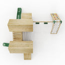FarmPlay Stable and Mini Loft Climbing Frame with Double Swing, Climbing Wall, Bridge and Slides