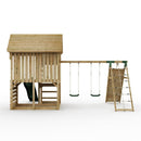FarmPlay Stable Climbing Frame with Double Swing, Climbing Wall and Slide