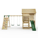 FarmPlay Stable Climbing Frame with Double Swing, Climbing Wall and Slide