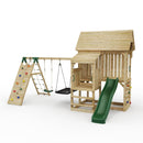 FarmPlay Stable Climbing Frame with Double Swing, Climbing Wall and Slide