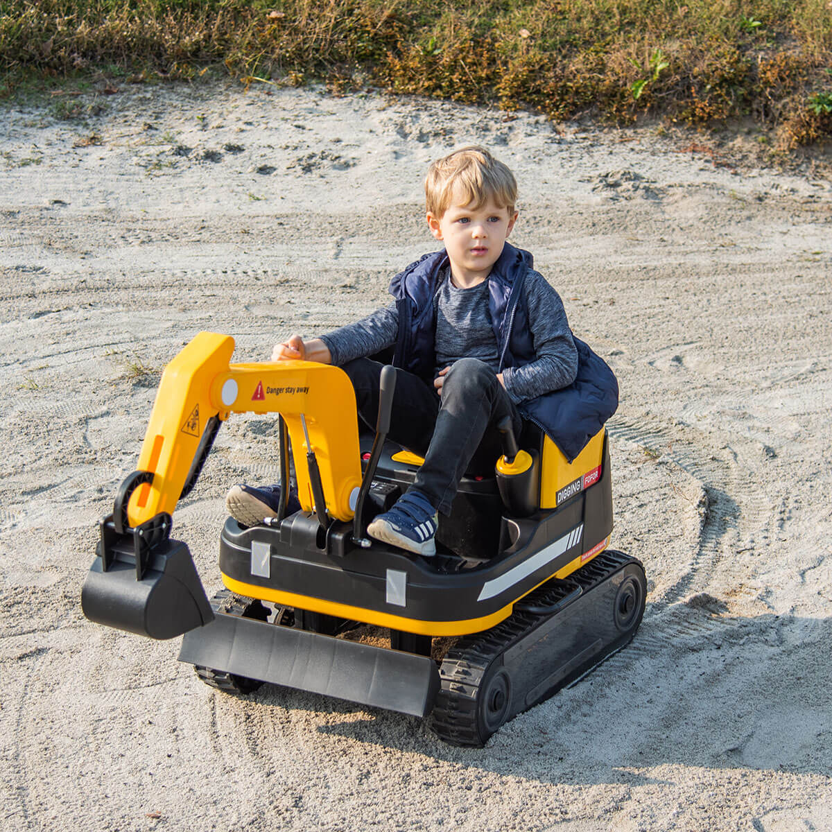 Outdoortoys Kids Electric Ride On Digger OutdoorToys