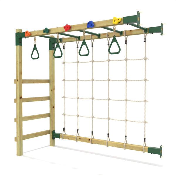 OutdoorToys Climbing Frame Monkey Bars with Ninja Climbing Add On