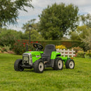 OutdoorToys Kids Electric Ride On Tractor with Trailer