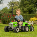 OutdoorToys Kids Electric Ride On Tractor with Trailer