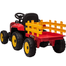 OutdoorToys Kids Electric Ride On Tractor with Trailer