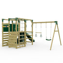 OutdoorToys NinjaPlay Climbing Frame Double Swing Set with Slide