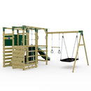 OutdoorToys NinjaPlay Climbing Frame Double Swing Set with Slide