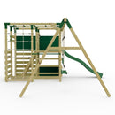 OutdoorToys NinjaPlay Climbing Frame Double Swing Set with Slide
