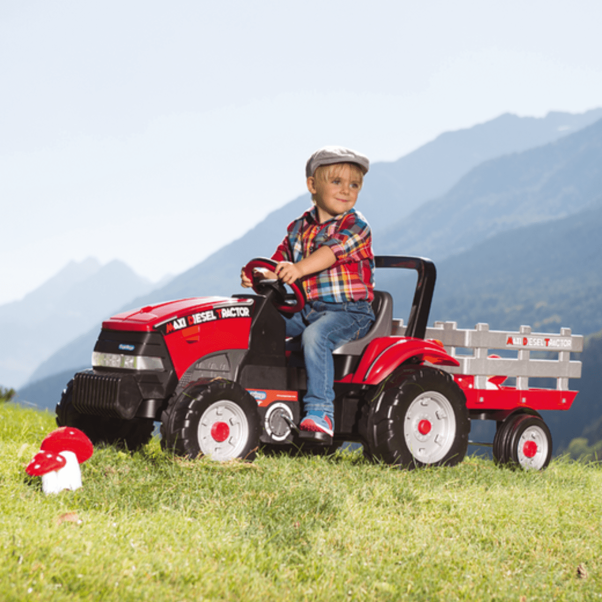 peg perego case ih tractor and trailer pedal ride on Peg Perego Maxi Diesel Pedal Ride On Tractor