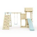 PolarPlay Balcony Tower Kids Wooden Climbing Frame - Climb & Swing Kory Mist
