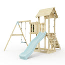 PolarPlay Balcony Tower Kids Wooden Climbing Frame - Swing Bjorn Mist