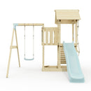 PolarPlay Balcony Tower Kids Wooden Climbing Frame - Swing Bjorn Mist