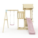 PolarPlay Balcony Tower Kids Wooden Climbing Frame - Swing Bjorn Rose
