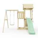 PolarPlay Balcony Tower Kids Wooden Climbing Frame - Swing Bjorn Sage