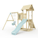 PolarPlay Balcony Tower Kids Wooden Climbing Frame - Swing Calder Mist