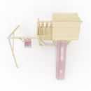 PolarPlay Balcony Tower Kids Wooden Climbing Frame - Swing Calder Rose