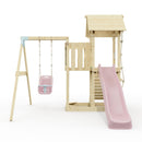 PolarPlay Balcony Tower Kids Wooden Climbing Frame - Swing Calder Rose