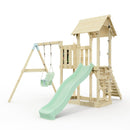 PolarPlay Balcony Tower Kids Wooden Climbing Frame - Swing Calder Sage