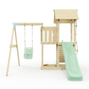 PolarPlay Balcony Tower Kids Wooden Climbing Frame - Swing Calder Sage