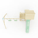 PolarPlay Balcony Tower Kids Wooden Climbing Frame - Swing Elof Sage