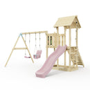 PolarPlay Balcony Tower Kids Wooden Climbing Frame - Swing Hagen Rose