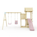 PolarPlay Balcony Tower Kids Wooden Climbing Frame - Swing Hagen Rose