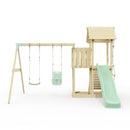 PolarPlay Balcony Tower Kids Wooden Climbing Frame - Swing Hagen Sage