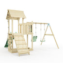 PolarPlay Balcony Tower Kids Wooden Climbing Frame - Swing Hagen Sage