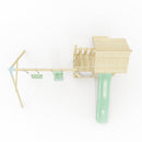 PolarPlay Balcony Tower Kids Wooden Climbing Frame - Swing Hagen Sage