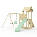 PolarPlay Balcony Tower Kids Wooden Climbing Frame - Swing Hagen Sage