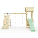 Polarplay Climbing Frame with Double Swing, Climbing Wall and Slide - Kiruna