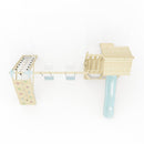 Polarplay Climbing Frame with Extended Tower, Double Swing, Climbing Wall and Slide - Roskilde