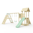 Polarplay Climbing Frame with Extended Tower, Double Swing, Climbing Wall and Slide - Roskilde