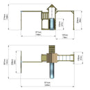 Polarplay Climbing Frame with Extended Tower, Double Swing, Monkey Bars and Slide - Helsingborg