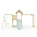 Polarplay Climbing Frame with Extended Tower, Single Swing, Monkey Bars and Slide - Stroemsund