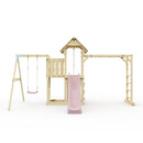 Polarplay Climbing Frame with Extended Tower, Single Swing, Monkey Bars and Slide - Stroemsund