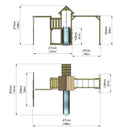 Polarplay Climbing Frame with Extended Tower, Single Swing, Monkey Bars and Slide - Stroemsund
