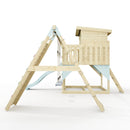 PolarPlay Climbing Platform and Playhouse with Double Swing, Climbing Wall and Slide - Aksel