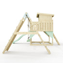 PolarPlay Climbing Platform and Playhouse with Double Swing, Climbing Wall and Slide - Aksel