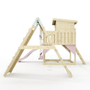 PolarPlay Climbing Platform and Playhouse with Double Swing, Climbing Wall and Slide - Aksel