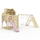 PolarPlay Climbing Platform and Playhouse with Double Swing, Climbing Wall and Slide - Oscar