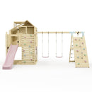PolarPlay Climbing Platform and Playhouse with Double Swing, Climbing Wall and Slide - Oscar