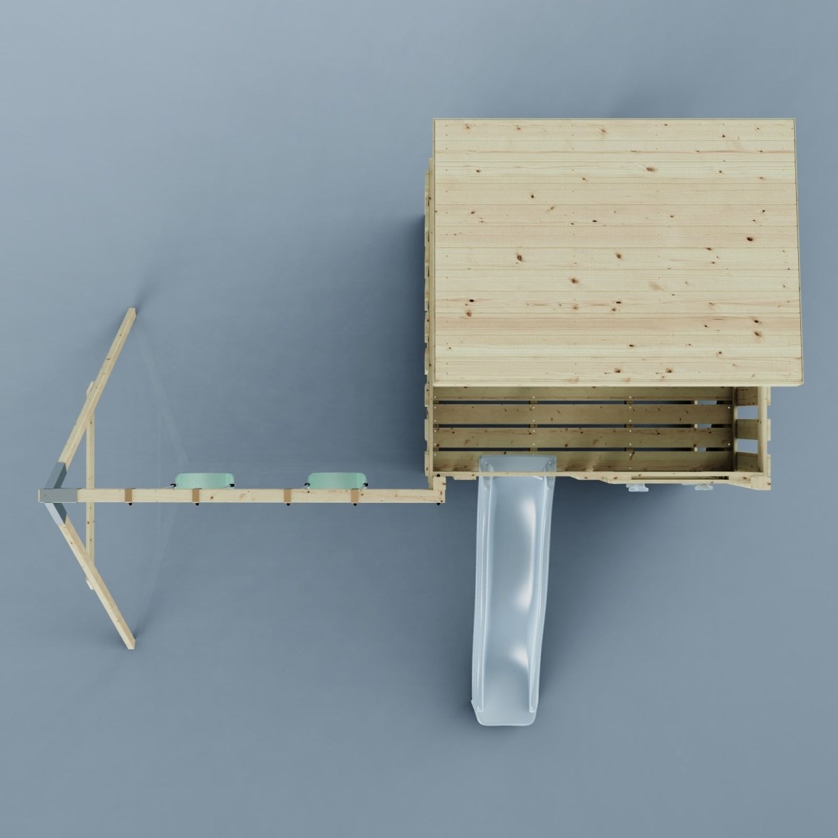 PolarPlay Climbing Platform and Playhouse with Double Swing - Nils