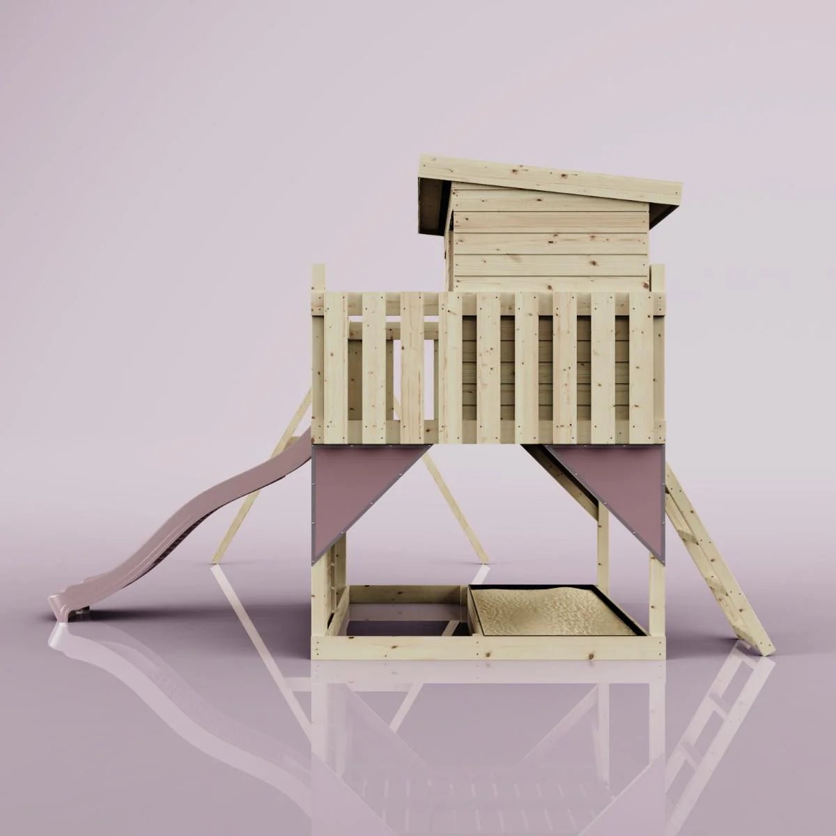 PolarPlay Climbing Platform and Playhouse with Double Swing - Nils