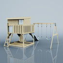 PolarPlay Climbing Platform and Playhouse with Double Swing - Nils