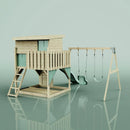 PolarPlay Climbing Platform and Playhouse with Double Swing - Nils