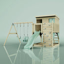 PolarPlay Climbing Platform and Playhouse with Double Swing - Nils