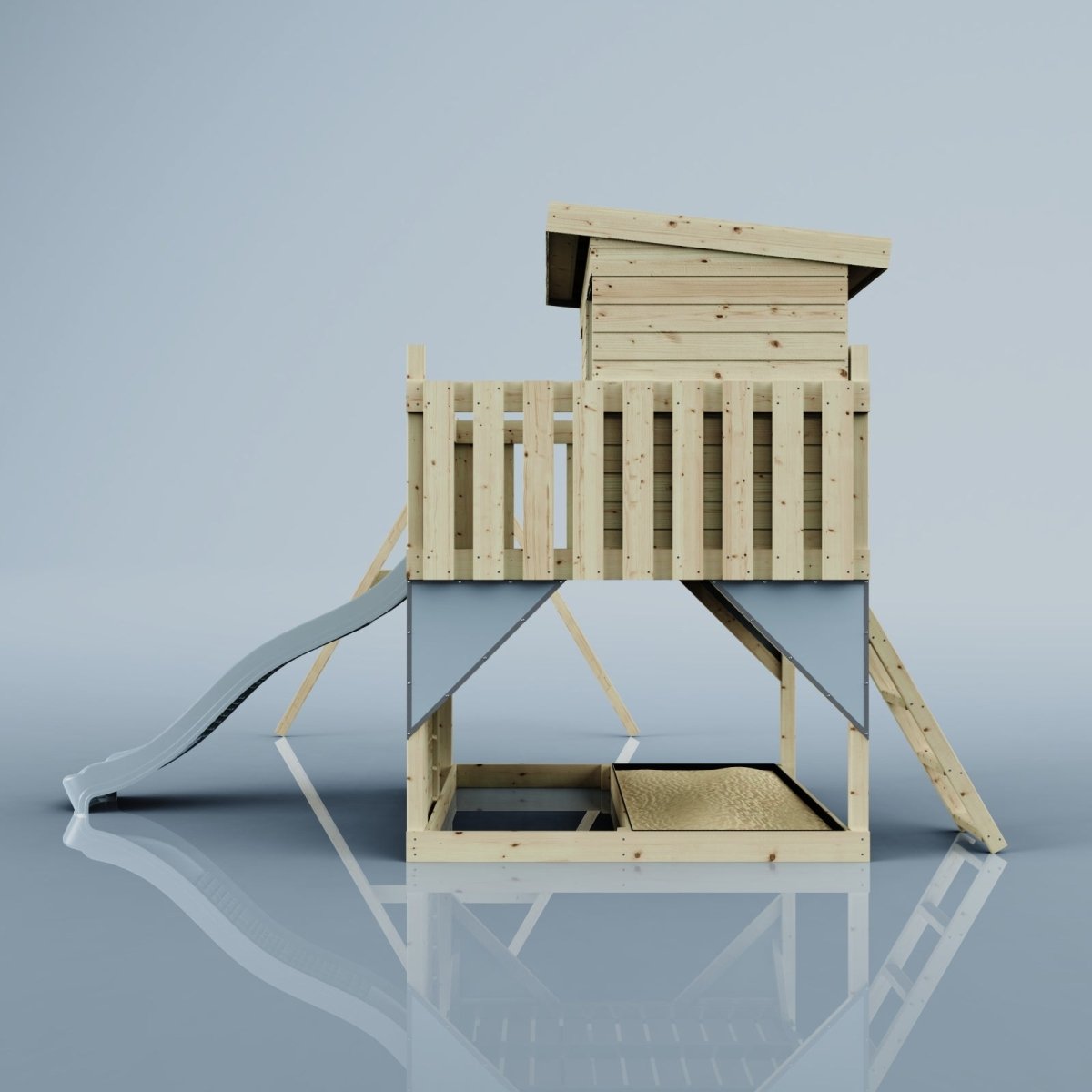 PolarPlay Climbing Platform and Playhouse with Double Swing - Nils