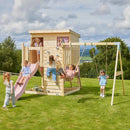 PolarPlay Climbing Platform and Playhouse with Double Swing - Nils