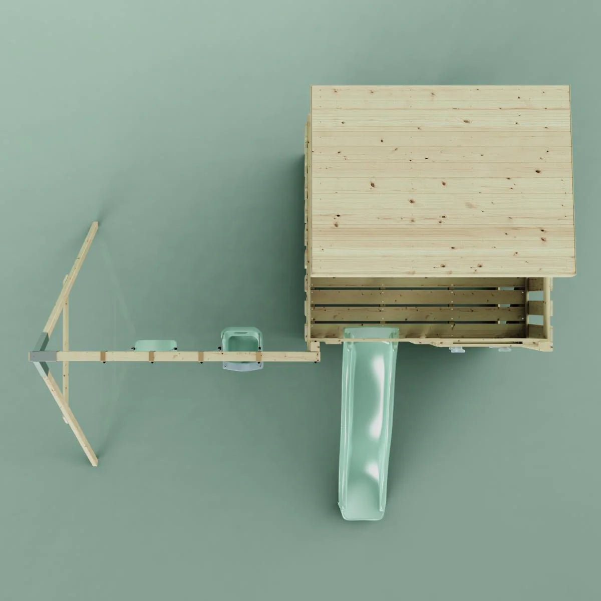PolarPlay Climbing Platform and Playhouse with Double Swing - Nils